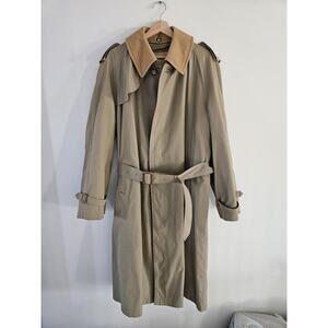 Brooks Brothers Lined Belted Trench Coat Men's 42 Long Khaki Collared Outdoor